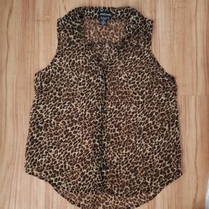 Wet Seal cheetah print button down shirt